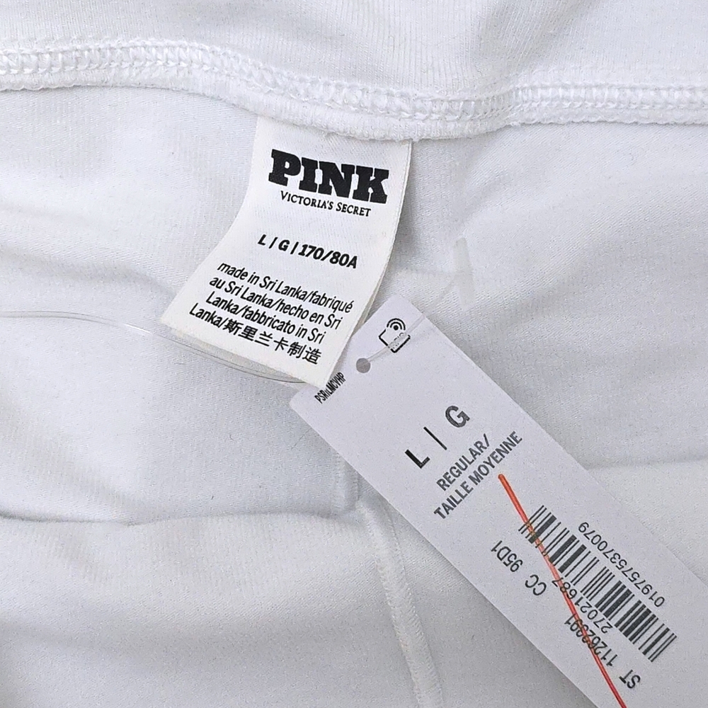 NWT Victoria's Secret PINK Large White Skort  Foldover Skirt Built-In Shorts L - Picture 3 of 9